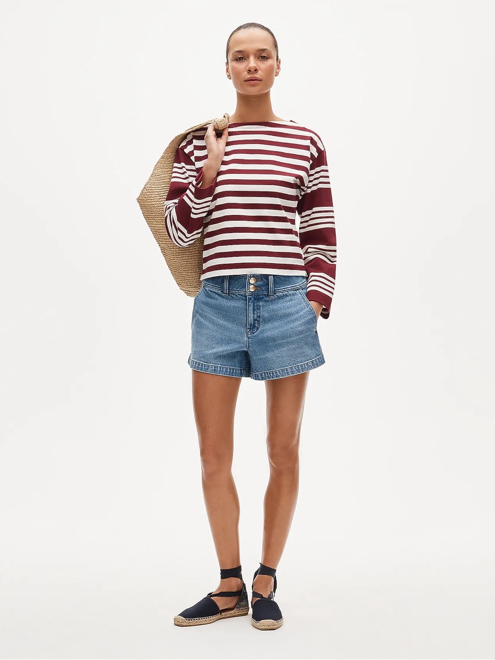 NWT J Crew Denim Short with Stacked Buttons